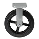 Большегрузное чугунное колесо 250 мм (неповоротное, площадка, черная резина, роликоподшипник) - FCD 85